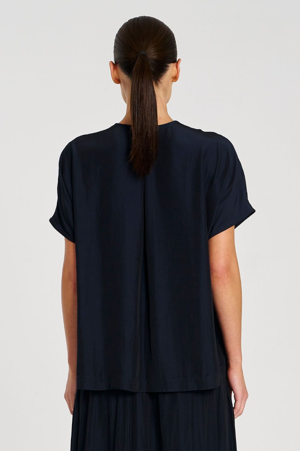 Mela Purdie - Mela Purdie Wedge Tab Shell | Navy - Top - Silvermaple Boutique 