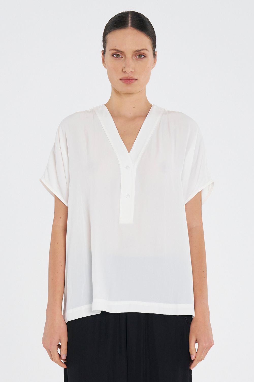 Mela Purdie - Mela Purdie Wedge Tab Shell | White - Top - Silvermaple Boutique 