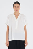 Mela Purdie - Mela Purdie Wedge Tab Shell | White - Top - Silvermaple Boutique 