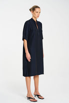 Mela Purdie - Mela Purdie Zip Plaza Dress | Navy - Dress - Silvermaple Boutique 