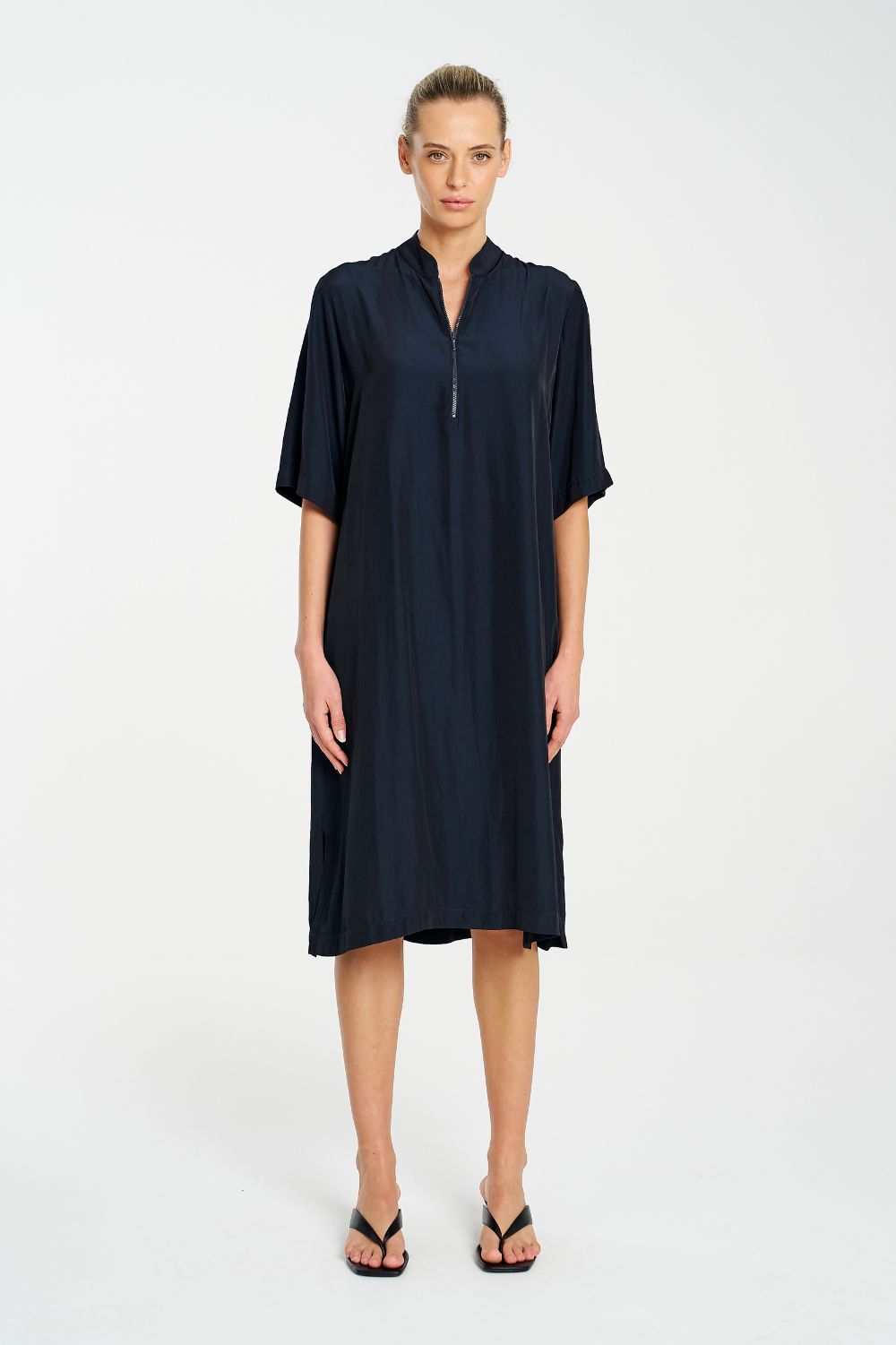 Mela Purdie - Mela Purdie Zip Plaza Dress | Navy - Dress - Silvermaple Boutique 
