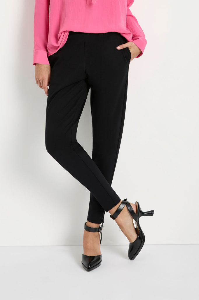 Mela Purdie Zip Stiletto Pant Polished Ponti | Black_Silvermaple Boutique