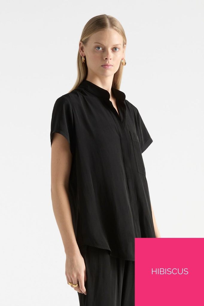 Mela Purdie Stand Shirt | Hibiscus_Silvermaple Boutique