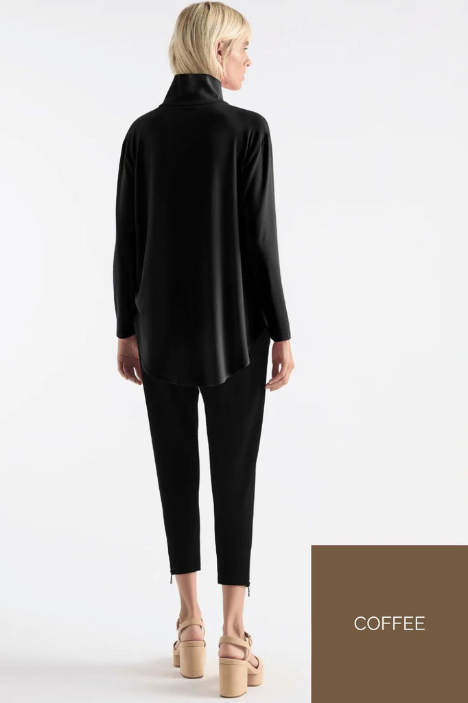 Zip Front Sweater | Coffee _ Silvermaple Boutique
