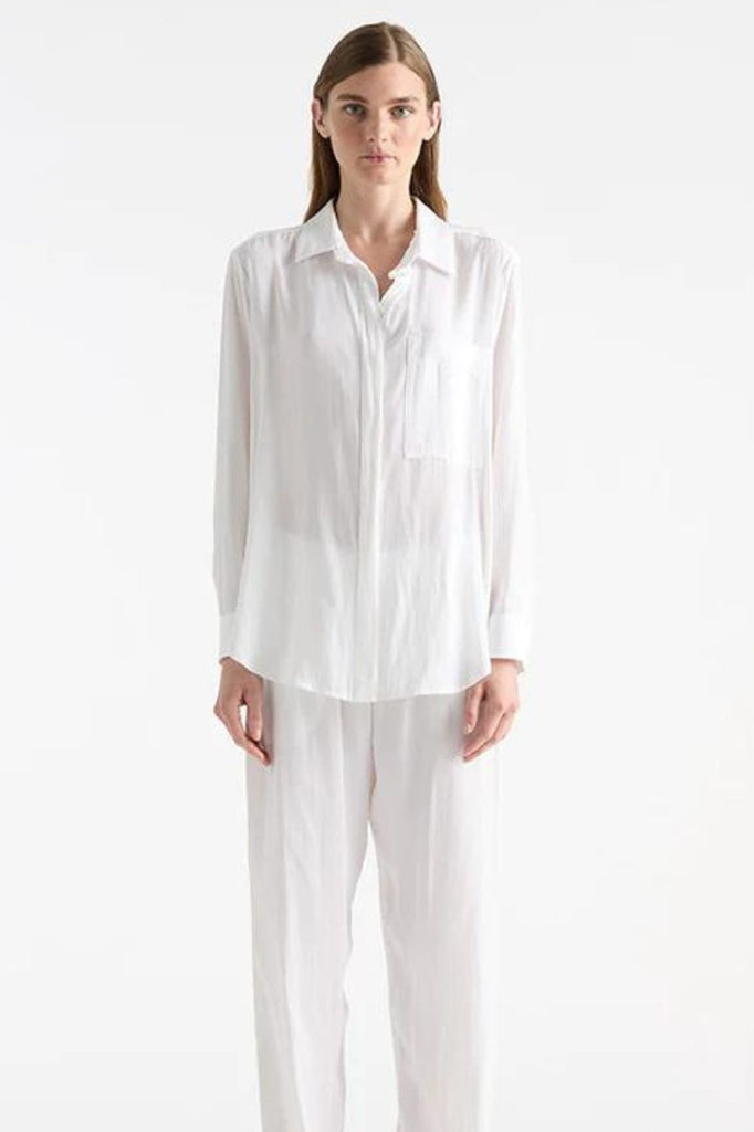 Mela Purdie Single Pocket Shirt | White - Silvermaple Boutique