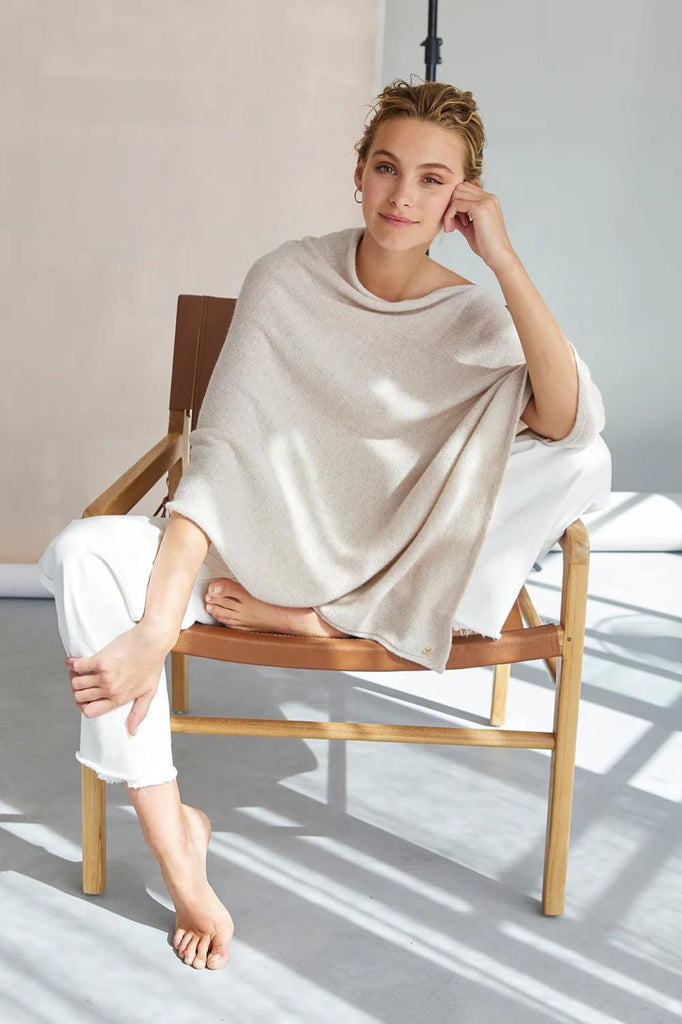 Mia Fratino Pure Cashmere Wrap | Alabaster_Silvermaple Boutique