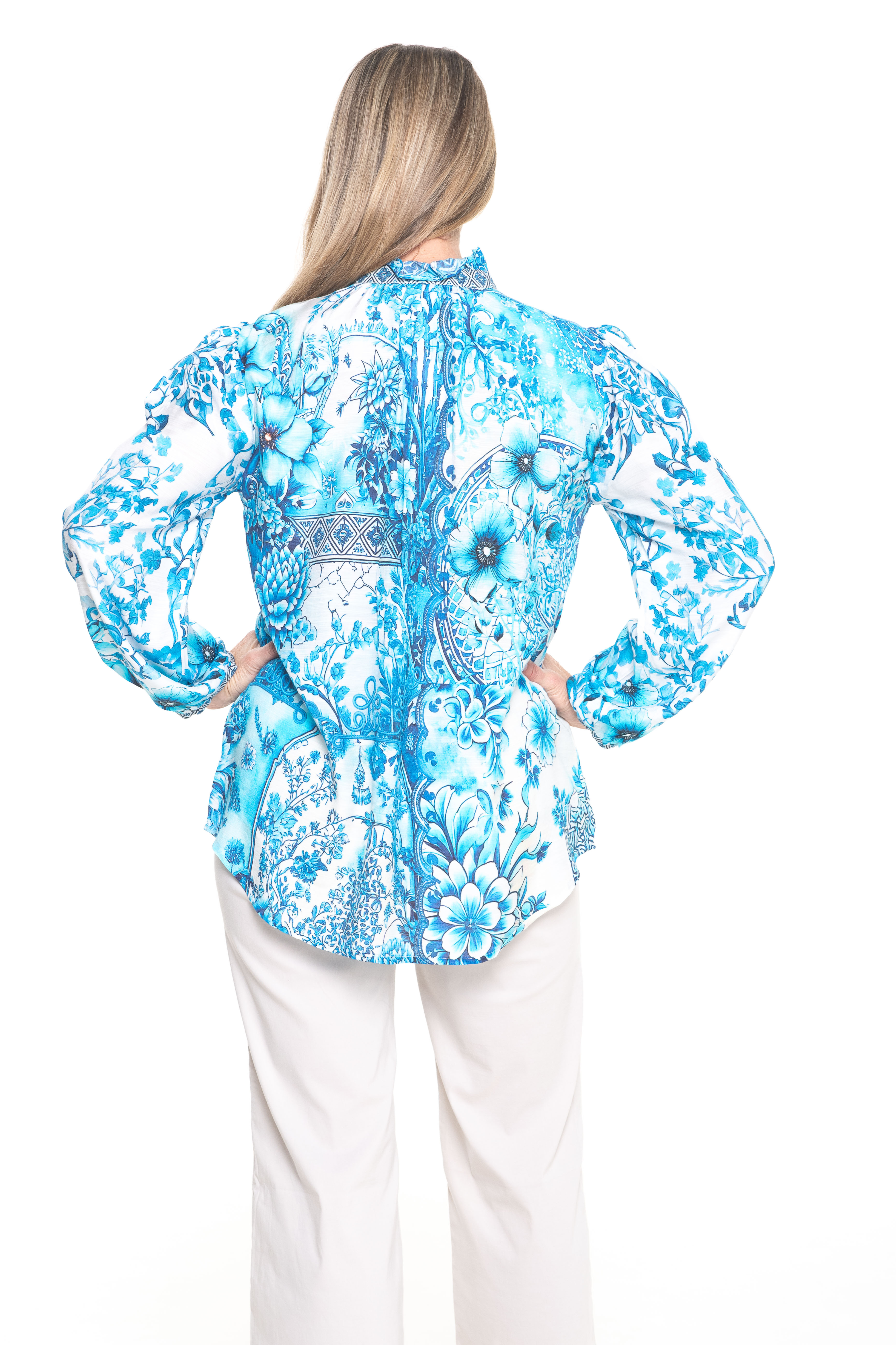 Silvermaple Collection - Mira Frill Shirt | Blue Casablanca - Shirt - Silvermaple Boutique 