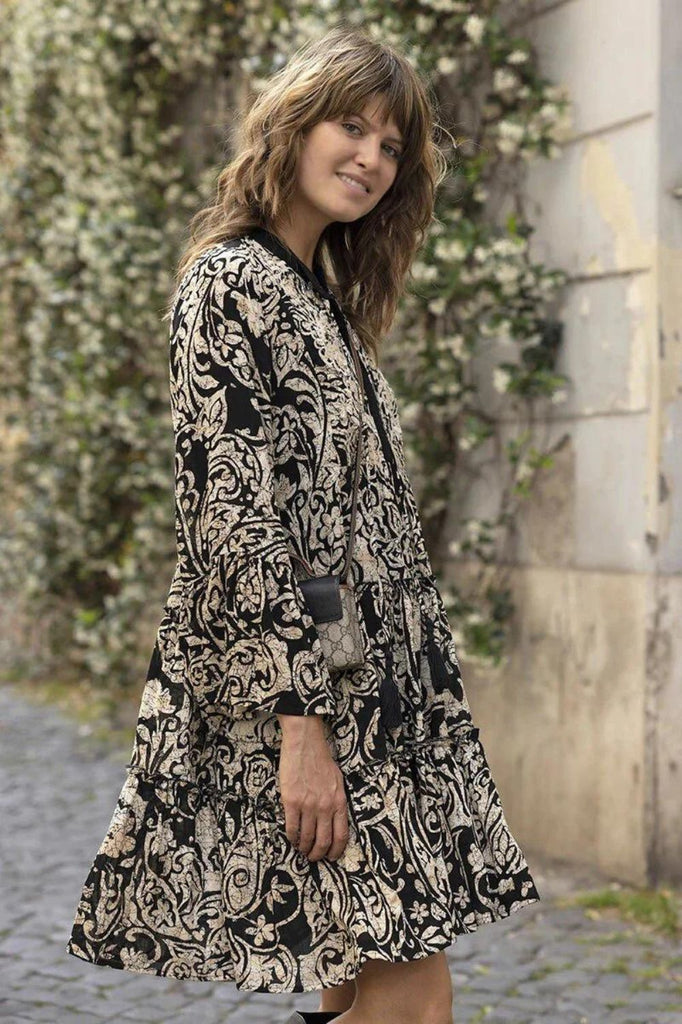 Miss June Sanaa Dress | Black/Beige _Silvermaple Boutique