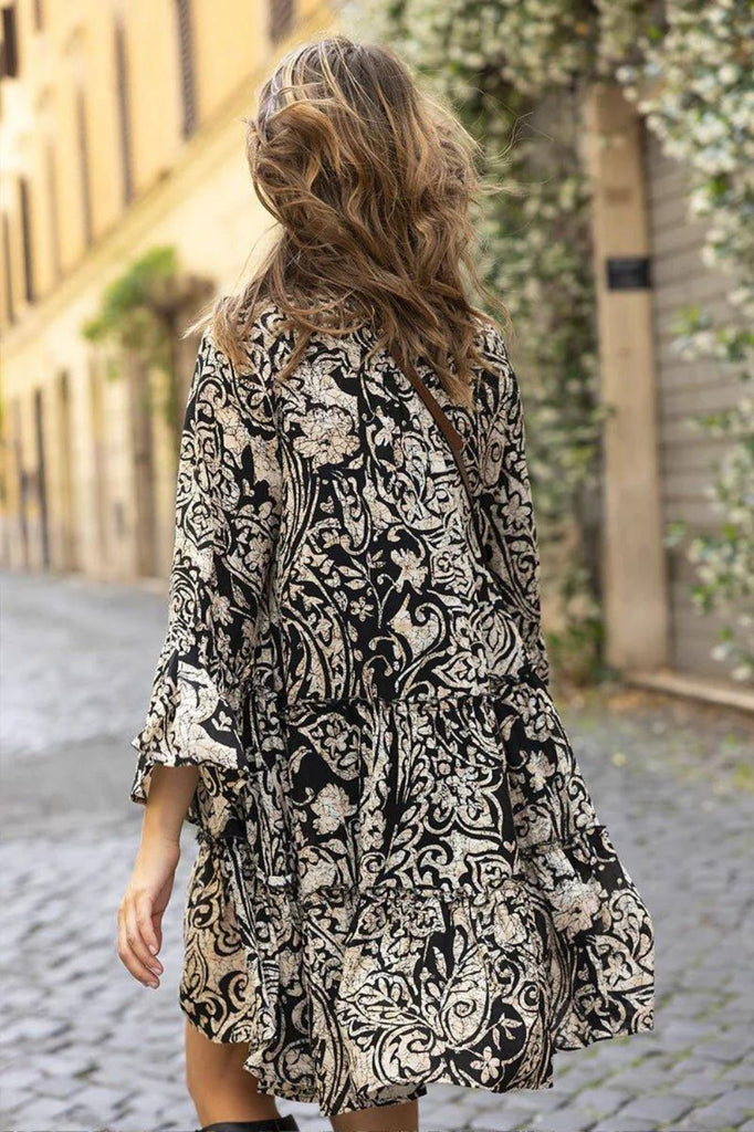 Miss June Sanaa Dress | Black/Beige _Silvermaple Boutique