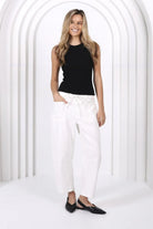 Monaco Jeans - Leo Barrel Jeans | White - Jeans - Silvermaple Boutique 