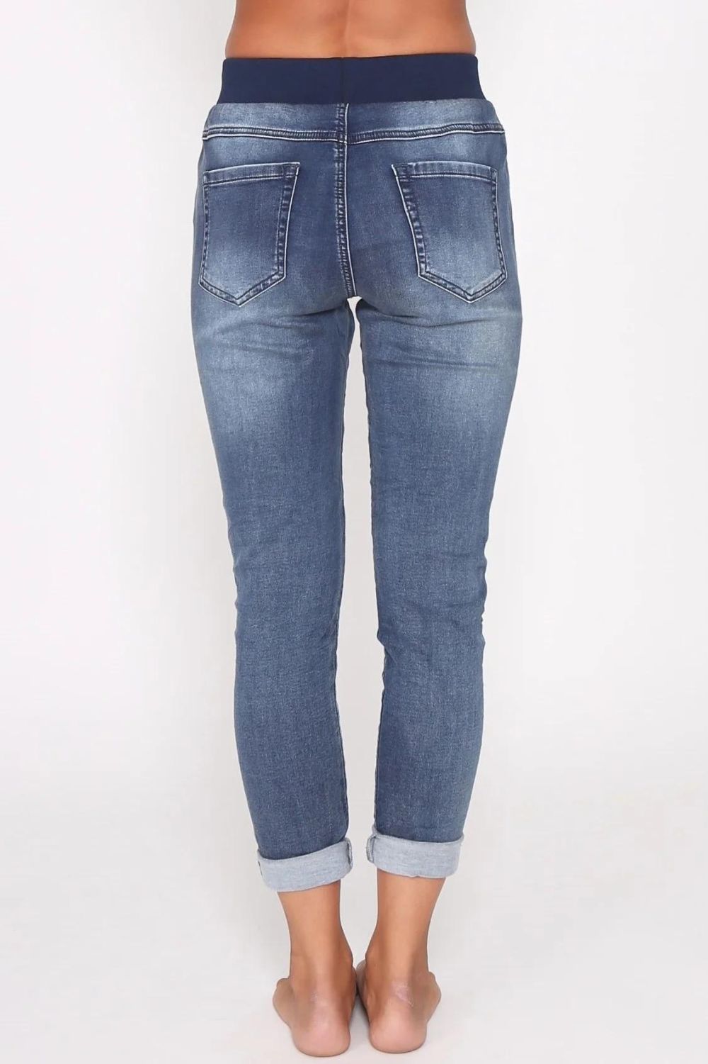 Monaco Jeans - Riley Denim Jogger | Blue Wash - Pants - Silvermaple Boutique 