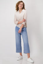 Monari - Batik Shirt with Embellishment | Warm Sand - Shirt - Silvermaple Boutique 