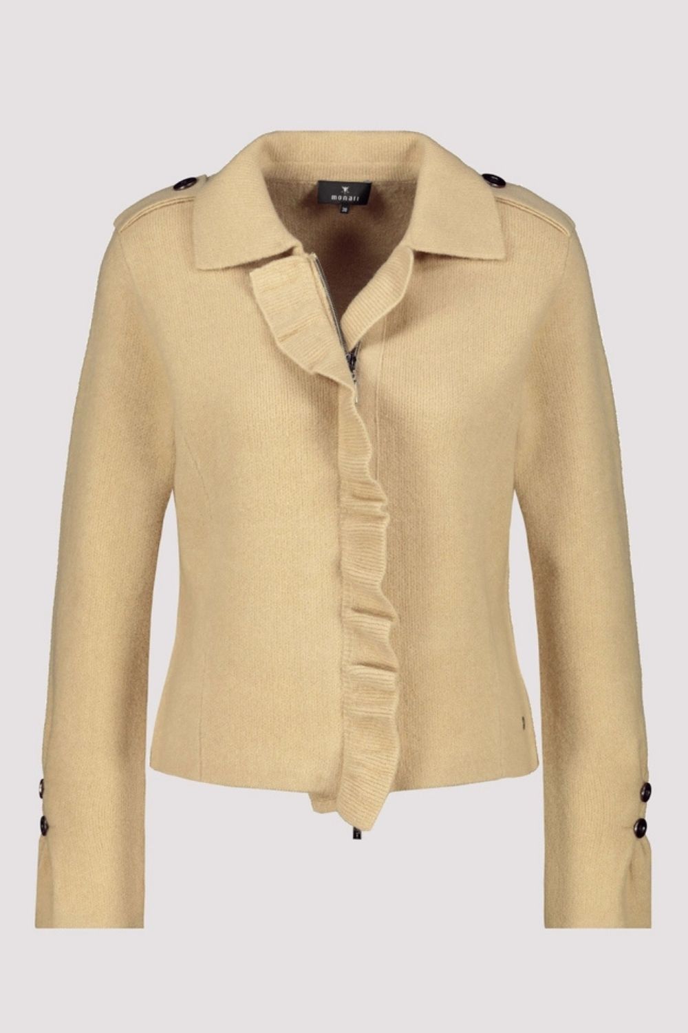 Monari - Monari Cardigan With Ruffles | Cinnamon - Cardigan - Silvermaple Boutique 