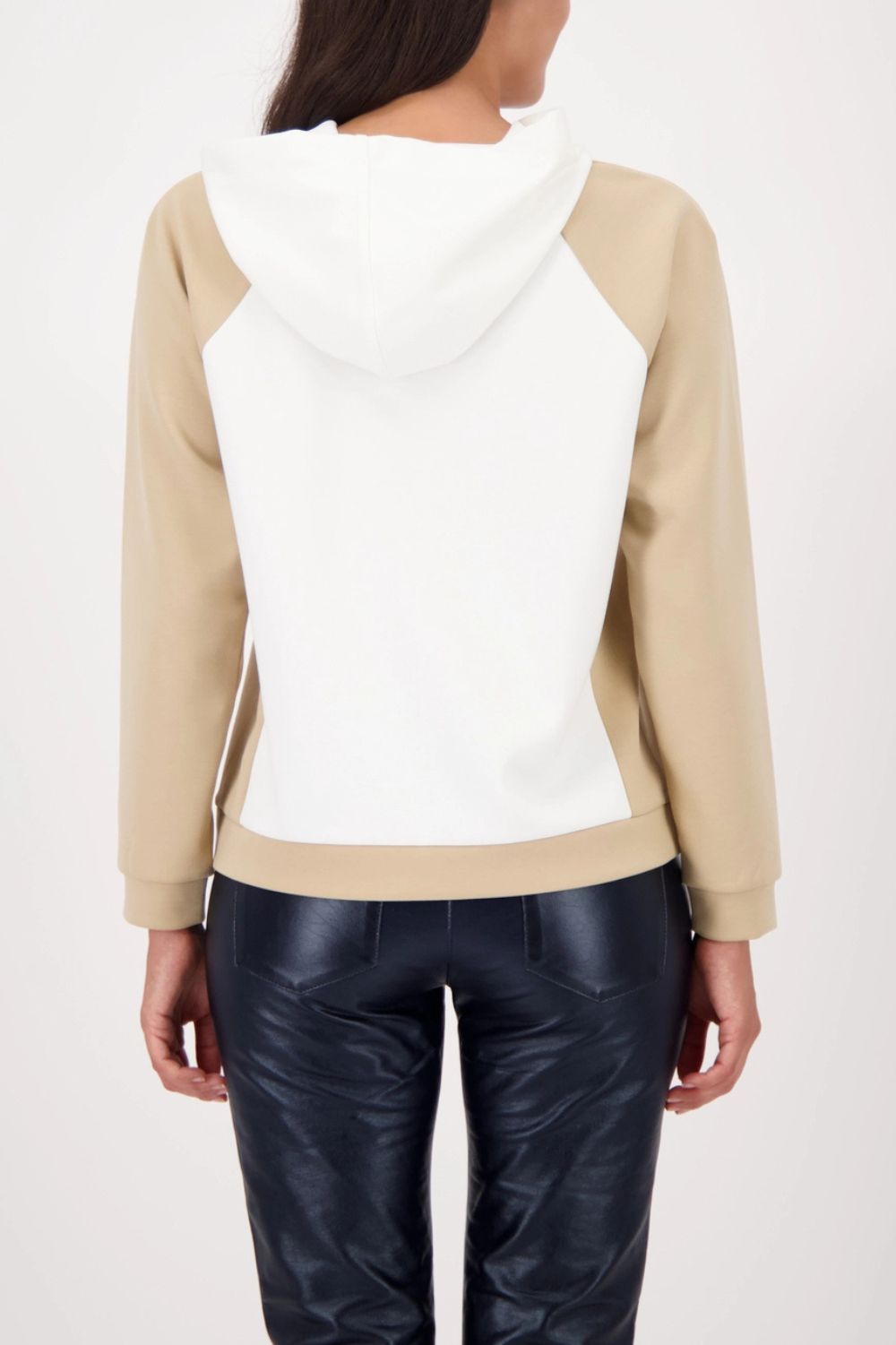 Monari - Monari Colourblock Hooded Sweater | Off White - Jumper - Silvermaple Boutique 