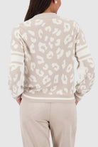 Monari - Monari Fluffy Leopard Jacket | Off White - Cardigan - Silvermaple Boutique 