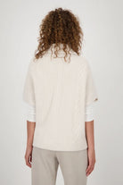 Monari - Monari Knitted Cabel Cape | Oat Milk - Jumper - Silvermaple Boutique 