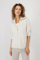 Monari - Monari Knitted Cabel Cape | Oat Milk - Jumper - Silvermaple Boutique 