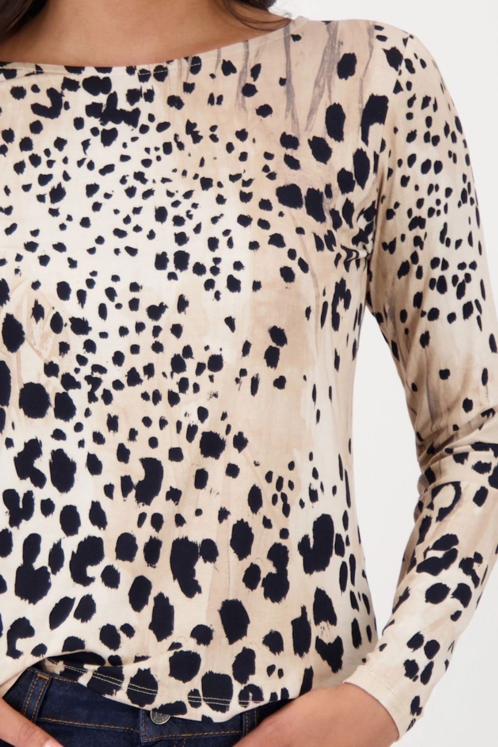 Monari - Monari Leopard Long Sleeve Top | Leopard - Top - Silvermaple Boutique 