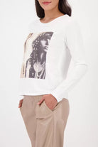 Monari - Monari Long Sleeve Pearl Top | Off White - Top - Silvermaple Boutique 