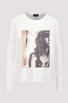 Monari - Monari Long Sleeve Pearl Top | Off White - Top - Silvermaple Boutique 