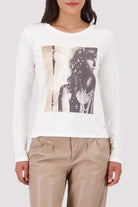 Monari - Monari Long Sleeve Pearl Top | Off White - Top - Silvermaple Boutique 