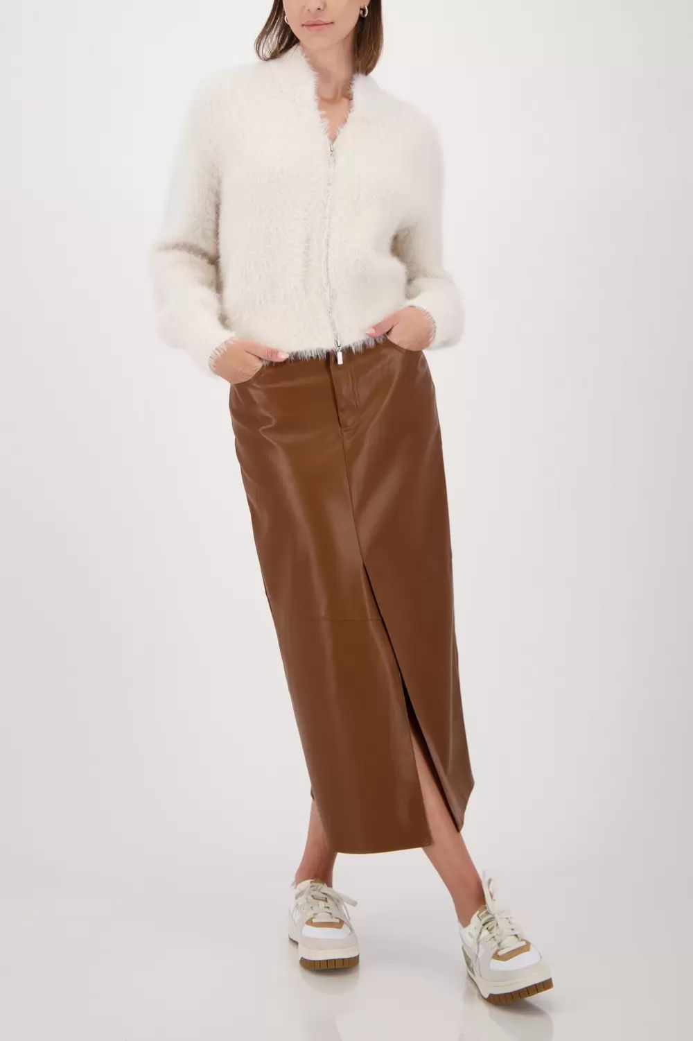 Monari - Monari Plush Jacket | Almond - Cardigan - Silvermaple Boutique 