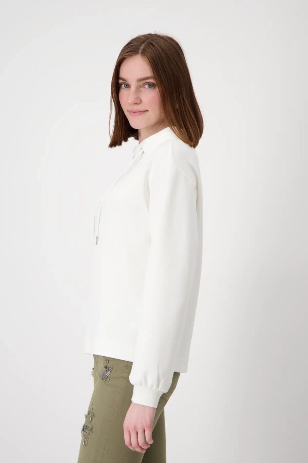 Monari - Stand-Up Collar Jersey | Off White - Jumper - Silvermaple Boutique 