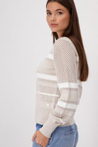Monari - Striped Jacket | Warm Sand - Jacket - Silvermaple Boutique 