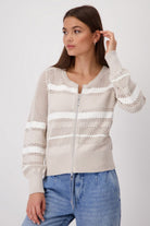 Monari - Striped Jacket | Warm Sand - Jacket - Silvermaple Boutique 