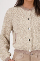 Monari - Monari Tweed Knit Jacket | Truffle - Jacket - Silvermaple Boutique 