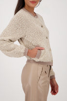 Monari - Monari Tweed Knit Jacket | Truffle - Jacket - Silvermaple Boutique 