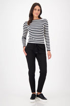 Monari - Monari Zip Joggers | Black - Pants - Silvermaple Boutique 