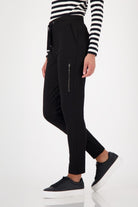 Monari - Monari Zip Joggers | Black - Pants - Silvermaple Boutique 