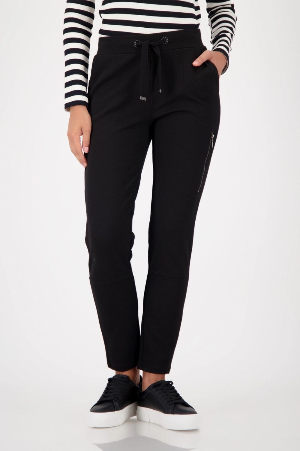Monari - Monari Zip Joggers | Black - Pants - Silvermaple Boutique 