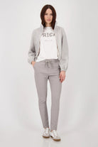 Monari - Monari Zip Joggers | Greige - Pants - Silvermaple Boutique 