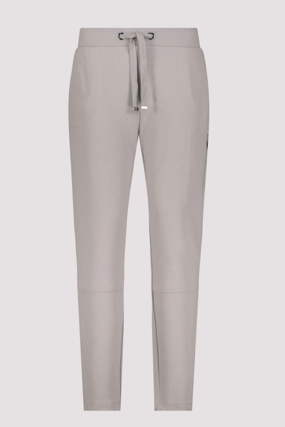 Monari - Monari Zip Joggers | Greige - Pants - Silvermaple Boutique 