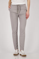 Monari - Monari Zip Joggers | Greige - Pants - Silvermaple Boutique 