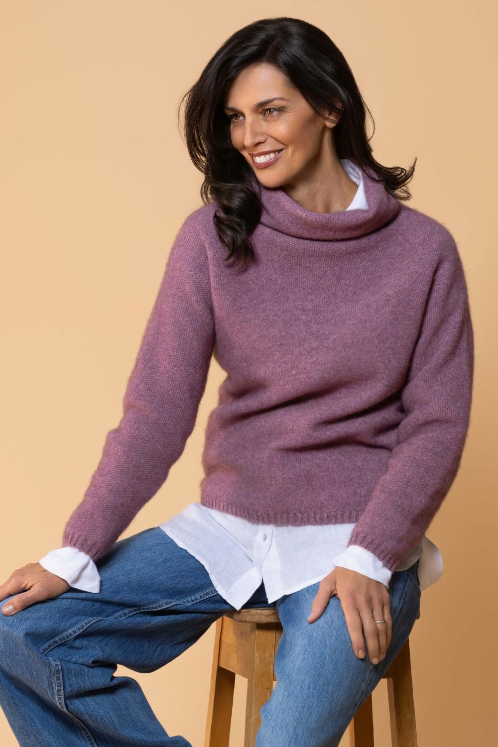 Noble Wilde - Moss Stitch Cowl | Mauve - Knitwear - Silvermaple Boutique 