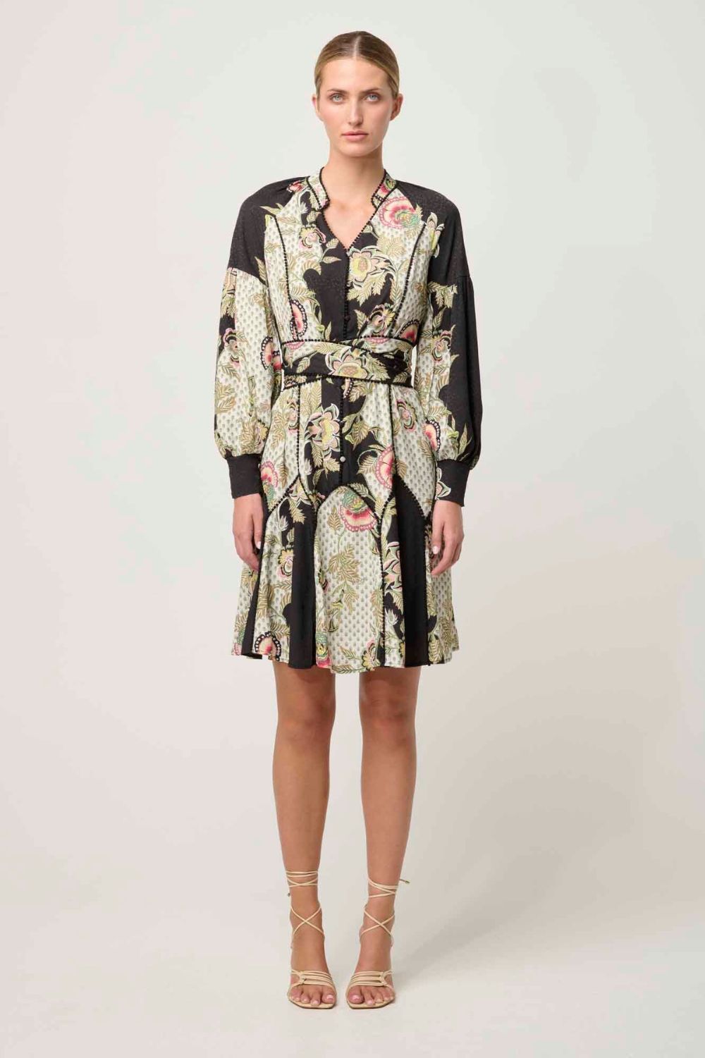 Once Was - Emersyn Dobby Lace Panelled Dress | Mariposa Nero - Dress - Silvermaple Boutique 