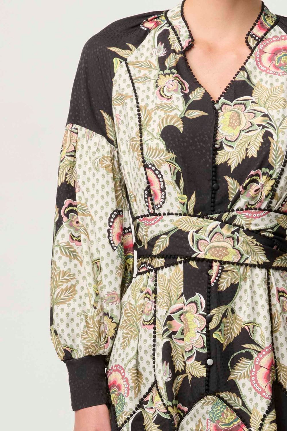 Once Was - Emersyn Dobby Lace Panelled Dress | Mariposa Nero - Dress - Silvermaple Boutique 