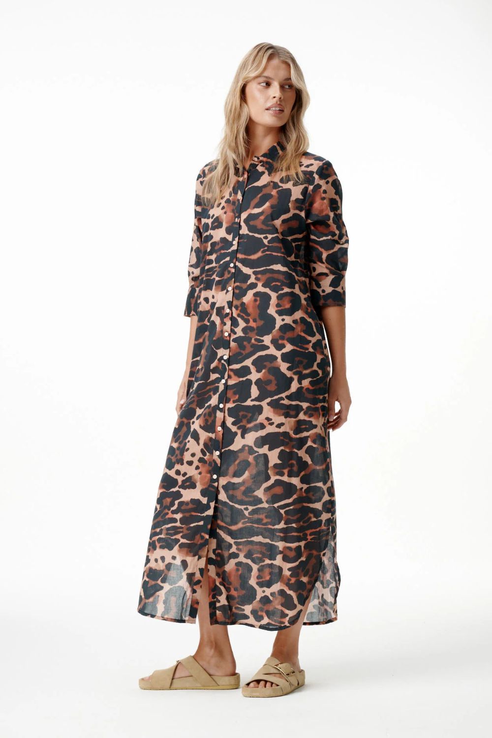 Oneseason - Oneseason Long Daisy Dress | Terra Leopard - Dress - Silvermaple Boutique 