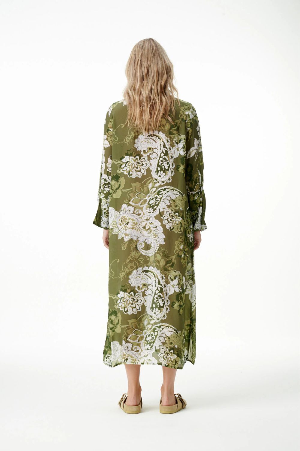 Oneseason - Oneseason Long Genie Dress | Khaki Swirl - Dress - Silvermaple Boutique 