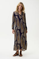 Oneseason - Oneseason Long Genie Dress | Provence Navy Paisley - Dress - Silvermaple Boutique 