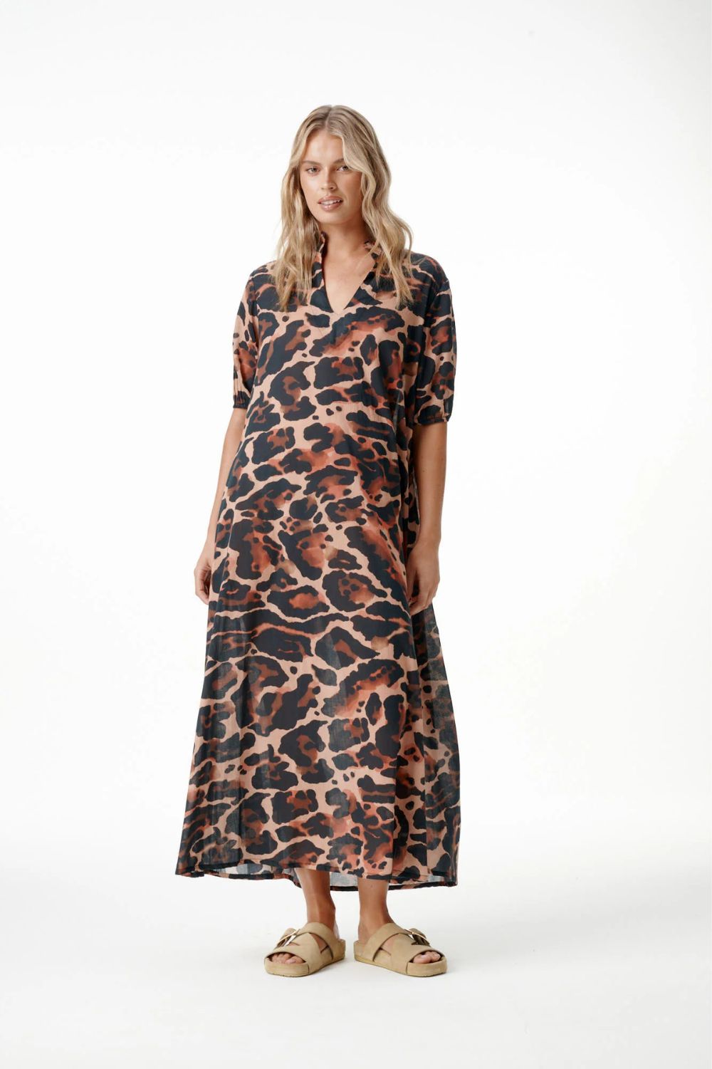 Oneseason - Oneseason Long Grace Dress | Terra Leopard - Dress - Silvermaple Boutique 