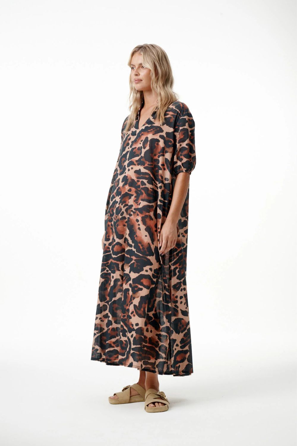 Oneseason - Oneseason Long Grace Dress | Terra Leopard - Dress - Silvermaple Boutique 