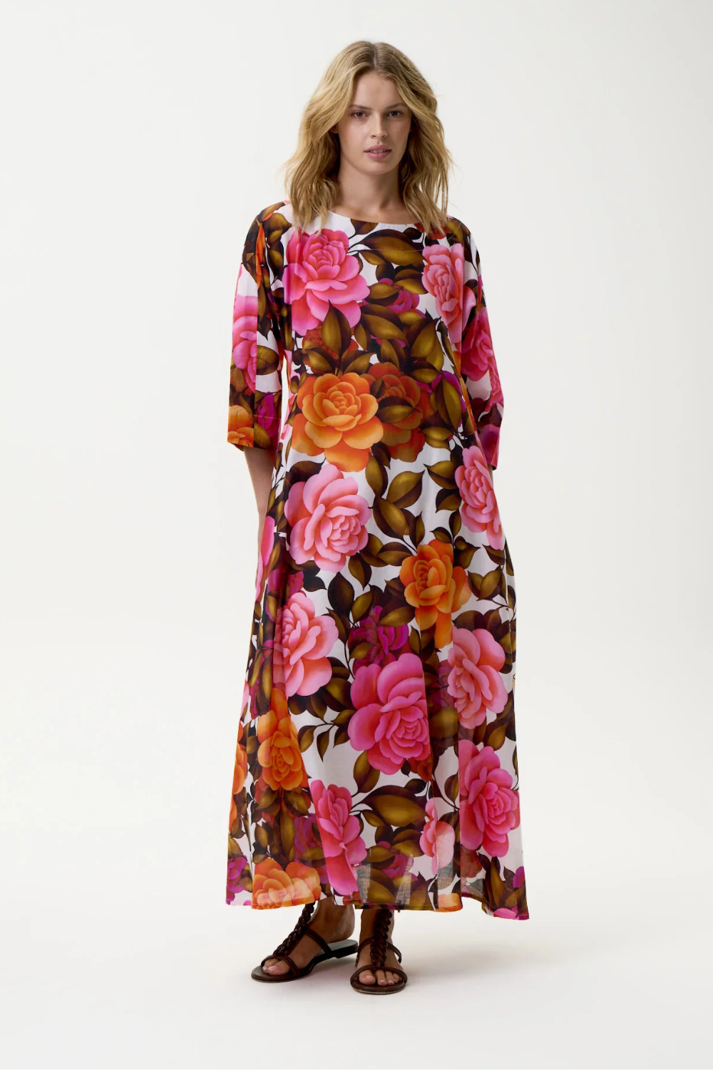 Oneseason - Oneseason Long Jackie Dress | Deia Roses - Dress - Silvermaple Boutique 