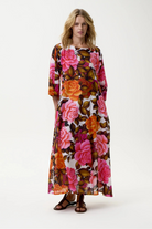Oneseason - Oneseason Long Jackie Dress | Deia Roses - Dress - Silvermaple Boutique 