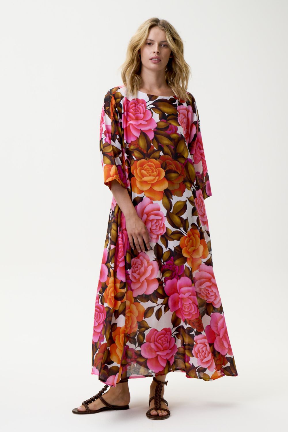 Oneseason - Oneseason Long Jackie Dress | Deia Roses - Dress - Silvermaple Boutique 