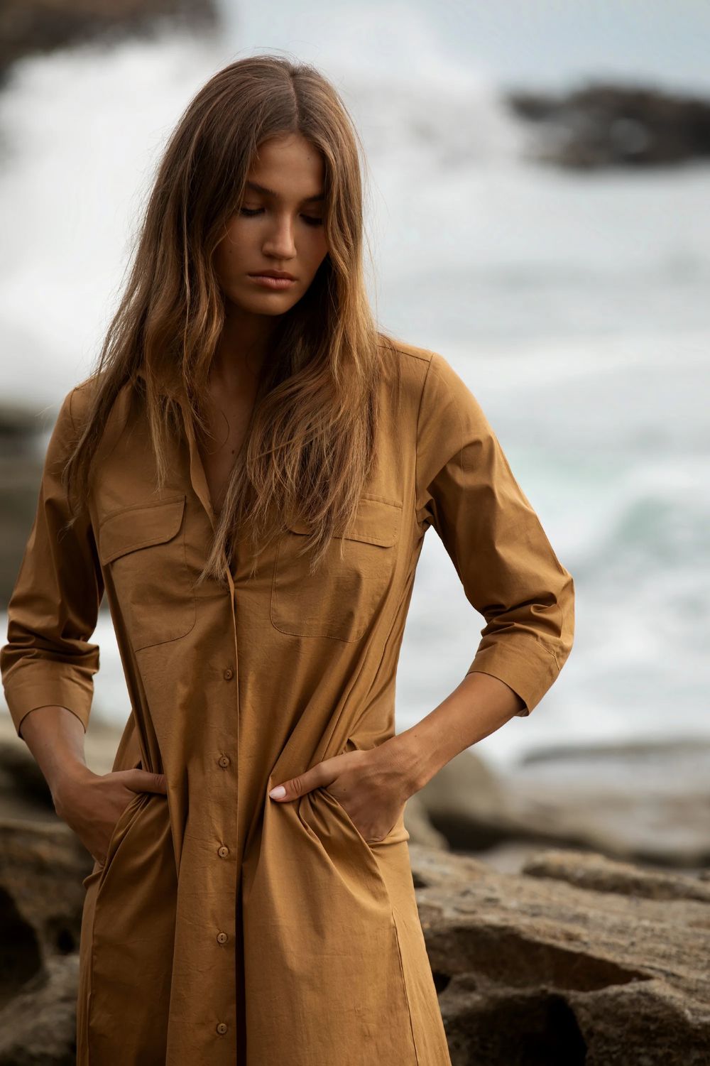 Oneseason - Oneseason Long Lily Dress | Camel - Dress - Silvermaple Boutique 