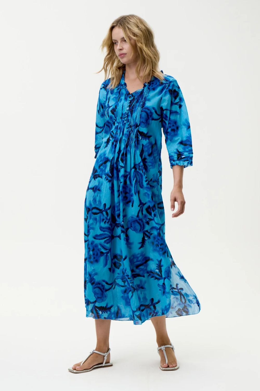 Oneseason - Oneseason Long Poppy Dress | Milos Blue - Dress - Silvermaple Boutique 